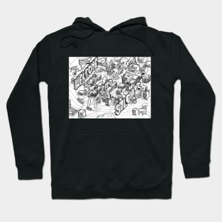 St Louis Arts Illustrated Map (Black Lines) Hoodie